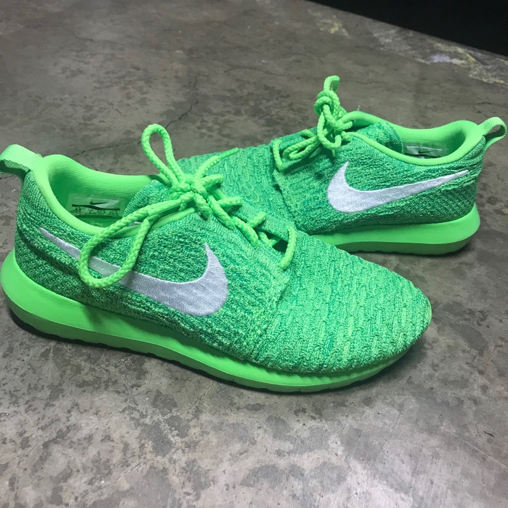 Green knit nikes